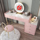 Luxurious Metal Vanity Set with Stool Stone Top Dressing Table