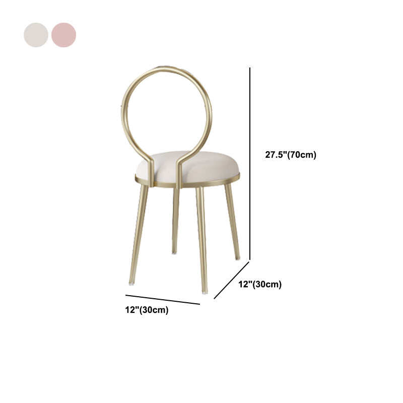 Luxurious Metal Vanity Set with Stool Stone Top Dressing Table