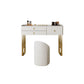 Stone Top Waschtisch Set 3/6 Aufbewahrungsschubladen Schminktisch mit gepolstertem Hocker