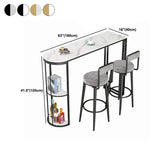 Specialty Stone Top Bar Table Polished Finished Glam Pub Table with Storage Clearhalo 'Bar Furniture' 'Bar Tables' 'bar_tables' 'furn' 'furn_bar_tables' 'Furniture' 'Kitchen & Dining Furniture' 5666330