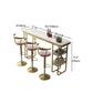 Rectangular Marble Bar Table Luxurious Bistro Table with Storage Double Pedestal