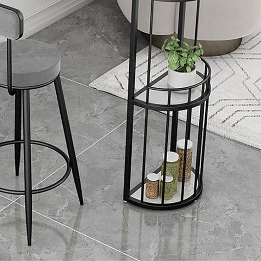 Tavolo da bar in pietra bianca lucida con portata di stoccaggio glam speciale tavolo da pub per soggiorno