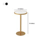Mesa de bar con tapa de mármol y mesa de pub Glam con pedestal de metal dorado para lugares pequeños