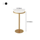 Mesa de bar con tapa de mármol y mesa de pub Glam con pedestal de metal dorado para lugares pequeños