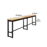 Pine Wood Bar Dining Table Modern Rectangle Bar Table for Milk Tea Shop Cafe