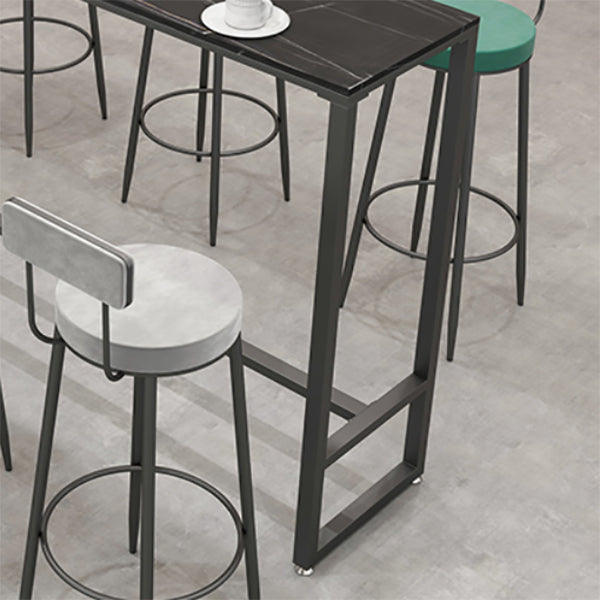 Industrial Style Rectangle Bar Table Stone Fixed Bar Dining Table Clearhalo 'Bar Furniture' 'Bar Tables' 'bar_tables' 'furn' 'furn_bar_tables' 'Furniture' 'Kitchen & Dining Furniture' 5666612