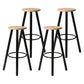Modern Round Bar & Counter Stool Dining Room Footrest Wood Counter-height Stool