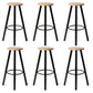 Modern Round Bar & Counter Stool Dining Room Footrest Wood Counter-height Stool