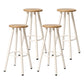 Modern Round Bar & Counter Stool Dining Room Footrest Wood Counter-height Stool