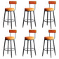 Modern Backrest Armless Counter Stool Iron Kitchen Bar Stool with Leather Cushion