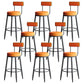 Modern Backrest Armless Counter Stool Iron Kitchen Bar Stool with Leather Cushion