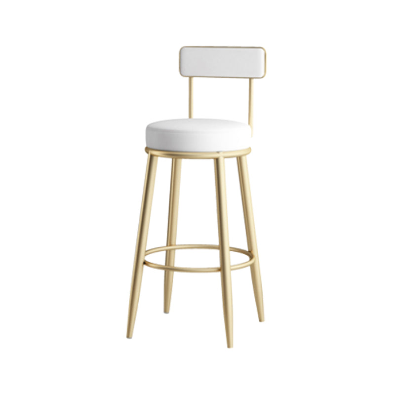 Tabouret de comptoir sans bras moderne tabouret de cuisine en fer avec coussin en cuir