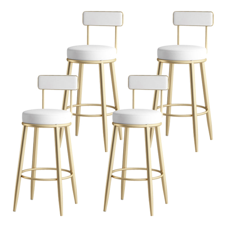 Tabouret de comptoir sans bras moderne tabouret de cuisine en fer avec coussin en cuir