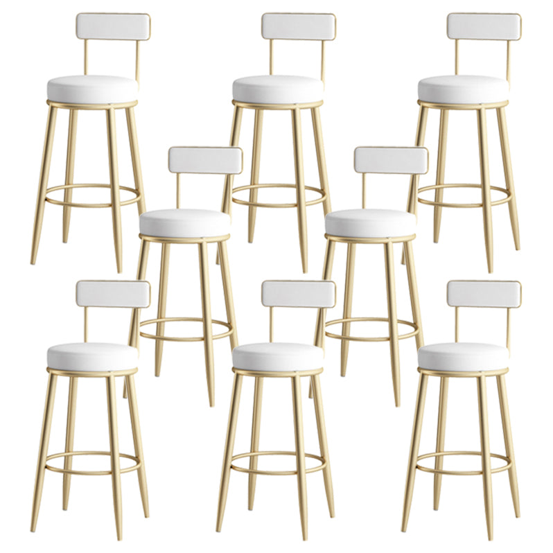 Tabouret de comptoir sans bras moderne tabouret de cuisine en fer avec coussin en cuir