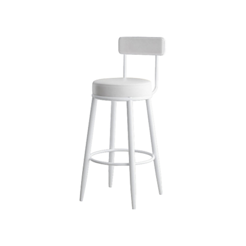 Moderne rugleuning armloze aanrechtkruk IJzeren Keuken Bar Kruk met lederen kussen