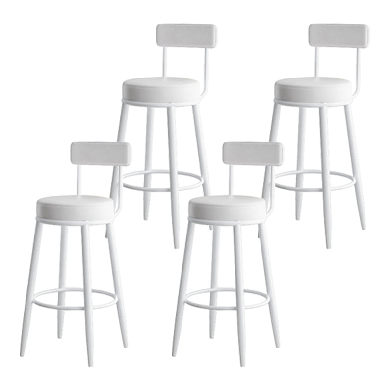 Moderne rugleuning armloze aanrechtkruk IJzeren Keuken Bar Kruk met lederen kussen