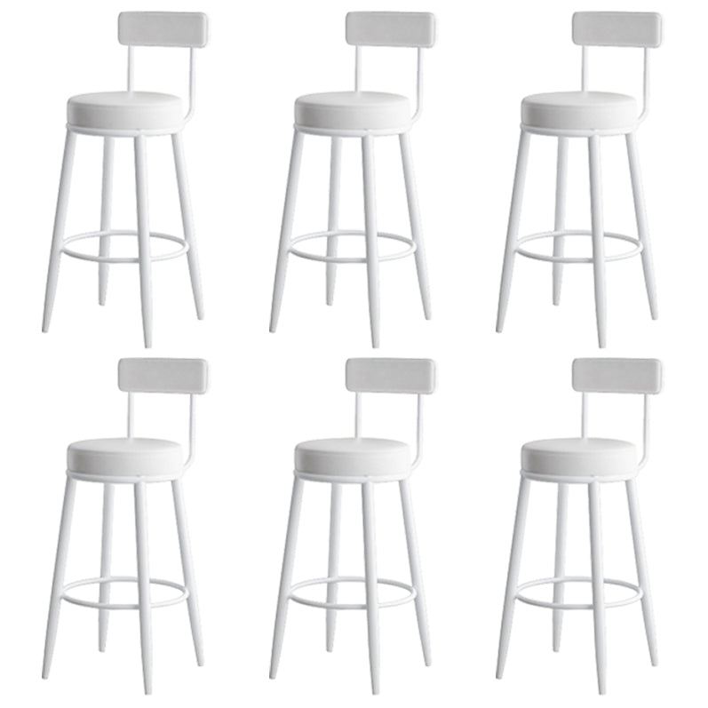 Moderne rugleuning armloze aanrechtkruk IJzeren Keuken Bar Kruk met lederen kussen