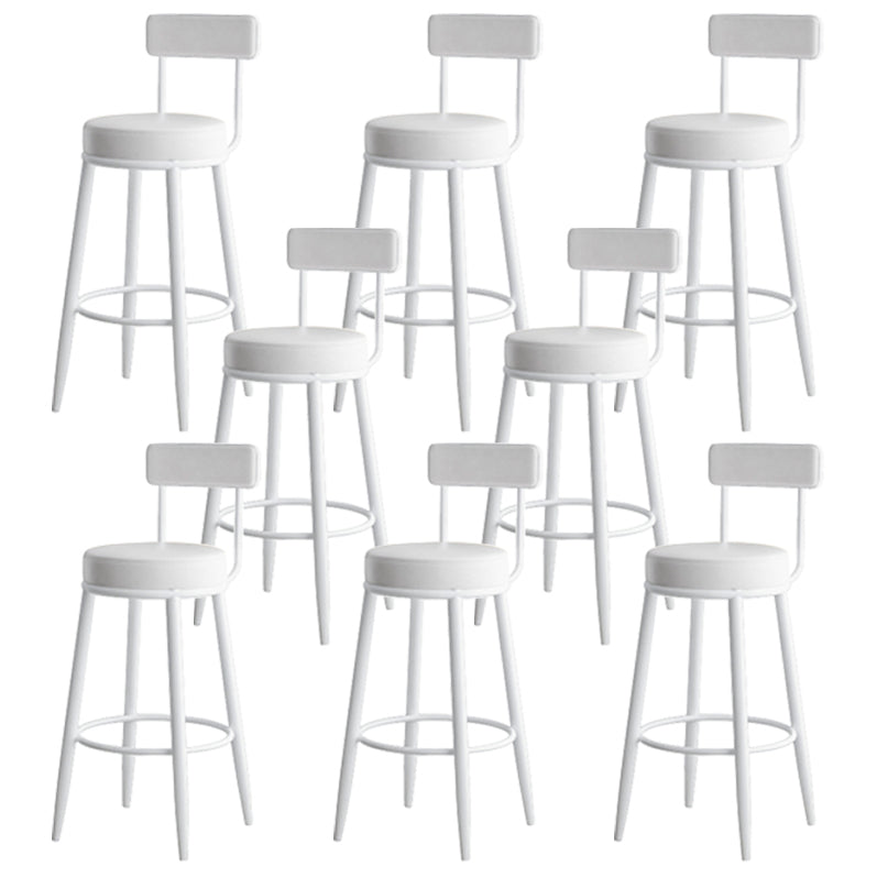 モダンバックレストアームレスカウンタースツール鉄のキッチンバースツールと革のクッション