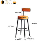 Moderne rugleuning armloze aanrechtkruk IJzeren Keuken Bar Kruk met lederen kussen