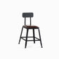Industrial Metal Barstool Faux Leather Backless Counter Stool with Iorn 4 Legs