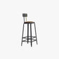 Industrial Metal Barstool Faux Leather Backless Counter Stool with Iorn 4 Legs