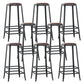 Industrial Metal Barstool Faux Leather Backless Counter Stool with Iorn 4 Legs