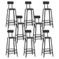 Industrial Metal Barstool Faux Leather Backless Counter Stool with Iorn 4 Legs