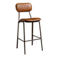 Industrial Metal Barstool Faux Leather Footrest Low Back Counter Stool with Iorn 4 Legs Clearhalo 'Bar Furniture' 'Bar Stools' 'bar_stools' 'furn' 'furn_bar_stools' 'Furniture' 'Kitchen & Dining Furniture' 5667257
