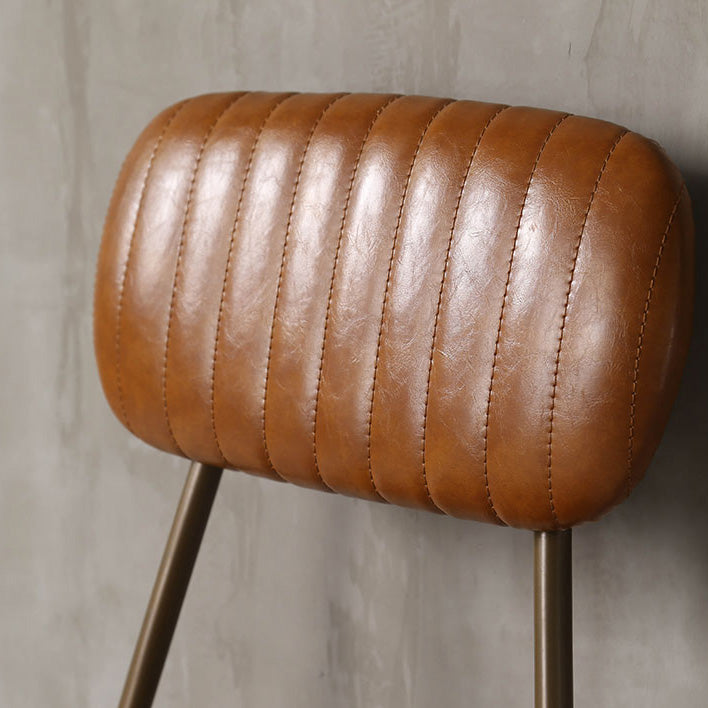 Industrial Metal Barstool Faux Leather Footrest Low Back Counter Stool with Iorn 4 Legs Clearhalo 'Bar Furniture' 'Bar Stools' 'bar_stools' 'furn' 'furn_bar_stools' 'Furniture' 'Kitchen & Dining Furniture' 5667259