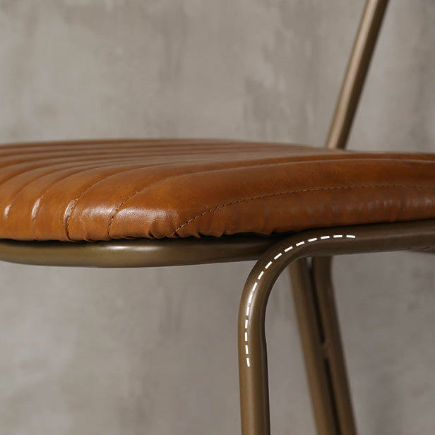 Industrial Metal Barstool Faux Leather Footrest Low Back Counter Stool with Iorn 4 Legs Clearhalo 'Bar Furniture' 'Bar Stools' 'bar_stools' 'furn' 'furn_bar_stools' 'Furniture' 'Kitchen & Dining Furniture' 5667262