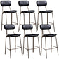 Industrial Metal Barstool Faux Leather Footrest Low Back Counter Stool with Iorn 4 Legs Black 6 Piece Set Clearhalo 'Bar Furniture' 'Bar Stools' 'bar_stools' 'furn' 'furn_bar_stools' 'Furniture' 'Kitchen & Dining Furniture' 5667266