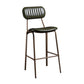 Industrial Metal Barstool Faux Leather Footrest Low Back Counter Stool with Iorn 4 Legs Blackish Green 1 Piece Clearhalo 'Bar Furniture' 'Bar Stools' 'bar_stools' 'furn' 'furn_bar_stools' 'Furniture' 'Kitchen & Dining Furniture' 5667268
