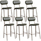 Industrial Metal Barstool Faux Leather Footrest Low Back Counter Stool with Iorn 4 Legs Blackish Green 6 Piece Set Clearhalo 'Bar Furniture' 'Bar Stools' 'bar_stools' 'furn' 'furn_bar_stools' 'Furniture' 'Kitchen & Dining Furniture' 5667271