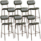Industrial Metal Barstool Faux Leather Footrest Low Back Counter Stool with Iorn 4 Legs Blackish Green 8 Piece Set Clearhalo 'Bar Furniture' 'Bar Stools' 'bar_stools' 'furn' 'furn_bar_stools' 'Furniture' 'Kitchen & Dining Furniture' 5667272