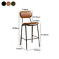 Industrial Metal Barstool Faux Leather Footrest Low Back Counter Stool with Iorn 4 Legs Clearhalo 'Bar Furniture' 'Bar Stools' 'bar_stools' 'furn' 'furn_bar_stools' 'Furniture' 'Kitchen & Dining Furniture' 5667274