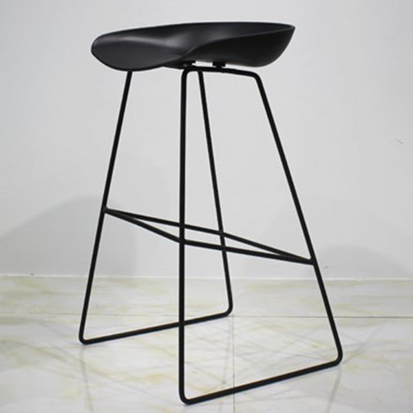 Contemporary Metal Counter Stool Plastic Low Back Furniture with Iorn 4 Legs