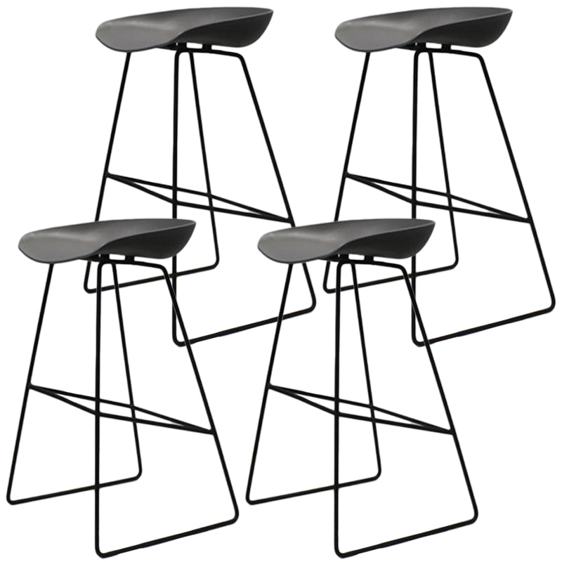 Contemporary Metal Counter Stool Plastic Low Back Furniture with Iorn 4 Legs