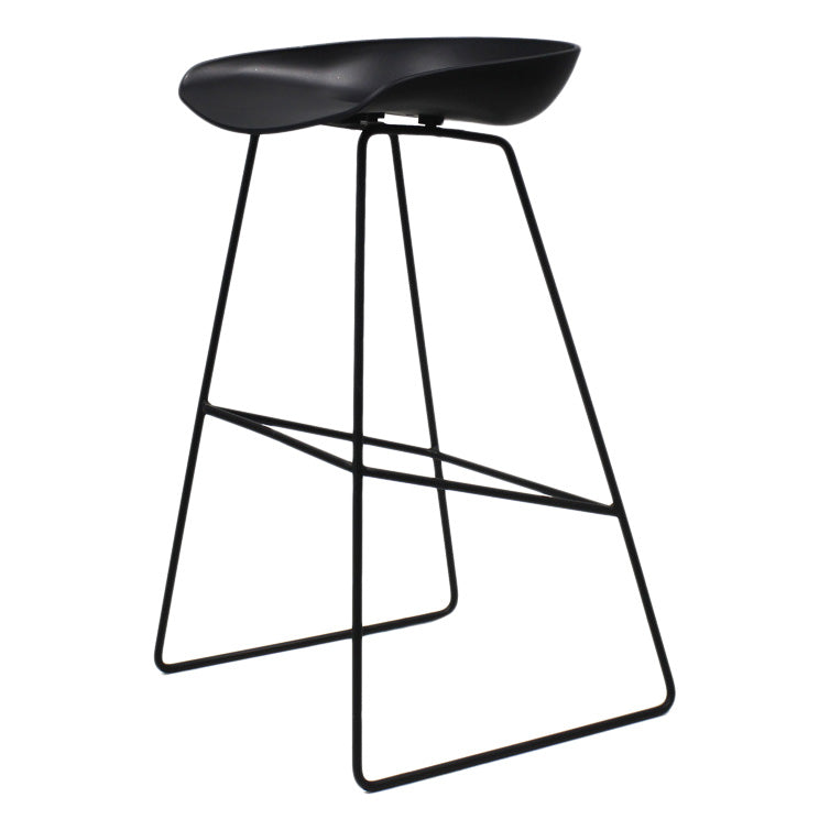Contemporary Metal Counter Stool Plastic Low Back Furniture with Iorn 4 Legs