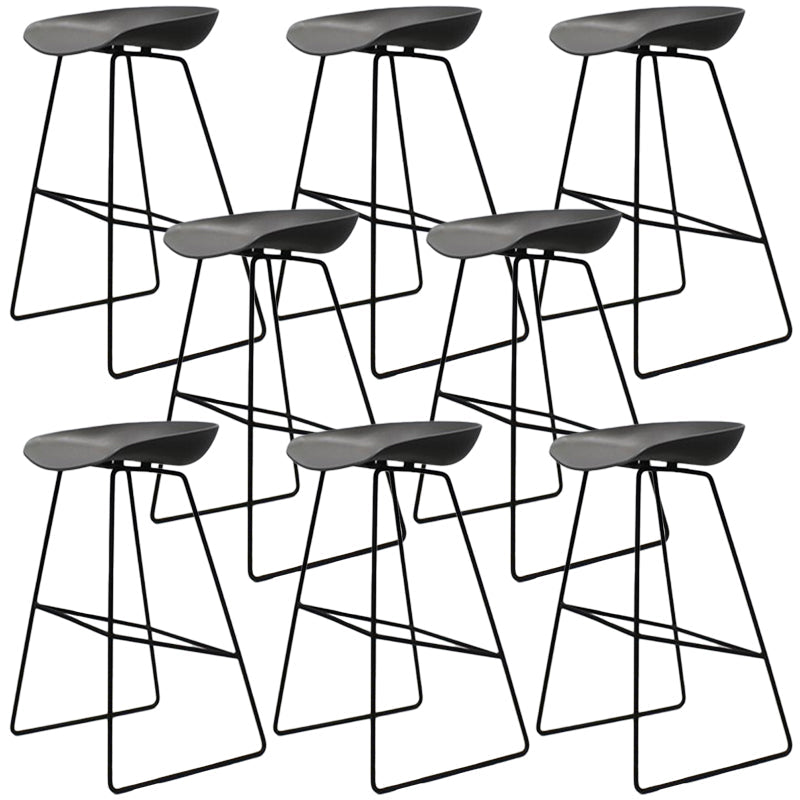 Contemporary Metal Counter Stool Plastic Low Back Furniture with Iorn 4 Legs