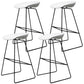Contemporary Metal Counter Stool Plastic Low Back Furniture with Iorn 4 Legs