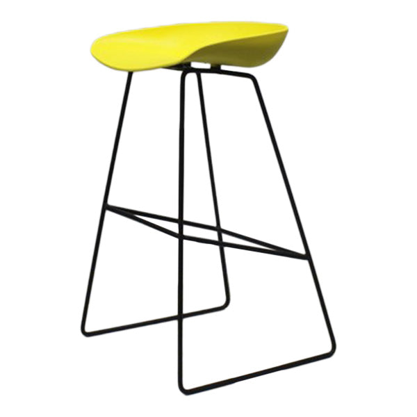 Contemporary Metal Counter Stool Plastic Low Back Furniture with Iorn 4 Legs