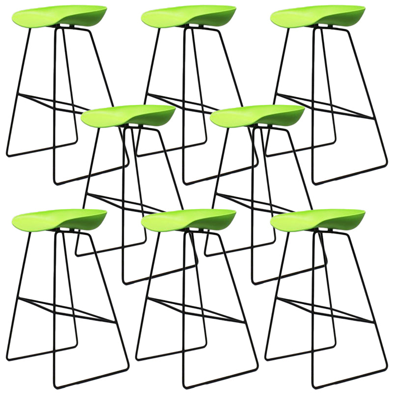 Contemporary Metal Counter Stool Plastic Low Back Furniture with Iorn 4 Legs