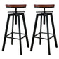 Industrial Metal Barstool Faux Leather Low Back Counter Stool with Iorn 4 Legs