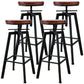 Industrial Metal Barstool Faux Leather Low Back Counter Stool with Iorn 4 Legs