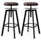 Industrial Metal Barstool Faux Leather Low Back Counter Stool with Iorn 4 Legs