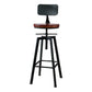 Industrial Metal Barstool Faux Leather Low Back Counter Stool with Iorn 4 Legs