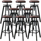 Industrial Metal Barstool Faux Leather Low Back Counter Stool with Iorn 4 Legs