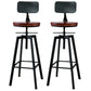 Industrial Metal Barstool Faux Leather Low Back Counter Stool with Iorn 4 Legs