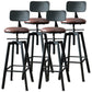 Industrial Metal Barstool Faux Leather Low Back Counter Stool with Iorn 4 Legs