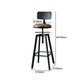 Industrial Metal Barstool Faux Leather Low Back Counter Stool with Iorn 4 Legs